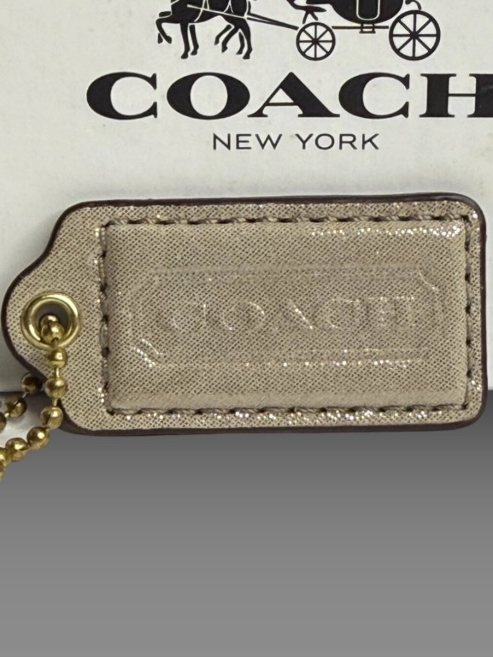 Coach Leather Hangtag – Shiny Silver (2")